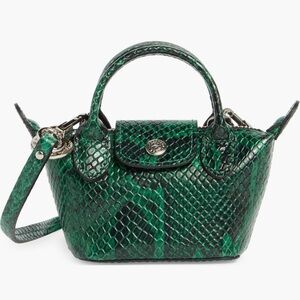 Longchamp Green Snakeskin Mini Bag